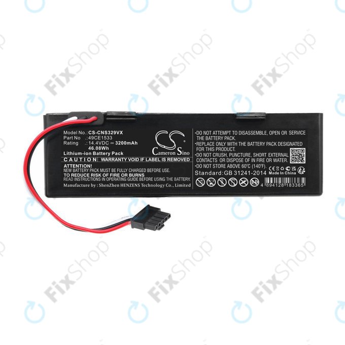 Baterie pentru ETA Navaggio 2228, Cecotec Conga 3290, 3490, 3890, 3200mAh, Li-Ion, 14.4V, 49CE1533, HQ