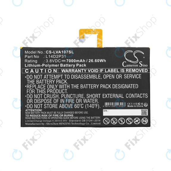 Baterie pentru Lenovo Tab 2, Lenovo Tab 4, Lenovo TB2, 7000mAh, Li-Pol, 3.8V, L14D2P31, HQ