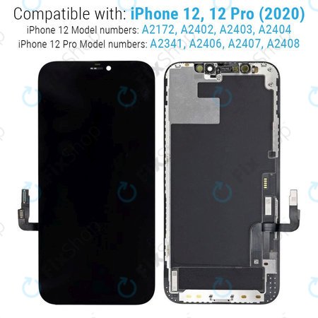 Apple iPhone 12, 12 Pro - Ecran LCD + Sticlă Tactilă + Ramă Hard OLED FixPremium