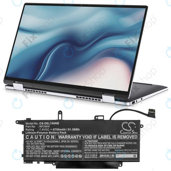 Baterie pentru Dell Latitude 7310 2-in-1, 7400 2-in-1, 6750mAh, Li-Pol, 7.6V, NF2MW, HQ
