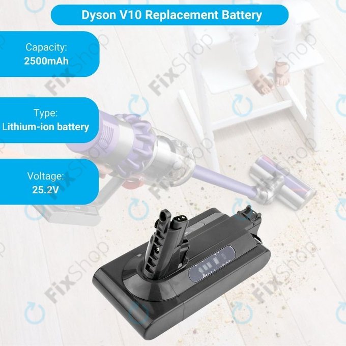 Dyson V10 - Baterie 969352-02, SV12, 206340 Li-Ion 25.2V 2500mAh HQ