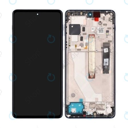Motorola Edge 20 Pro XT2153 - Ecran LCD + Sticlă Tactilă + Ramă (Blue Vegan Leather) - 5D68C19377 Genuine Service Pack
