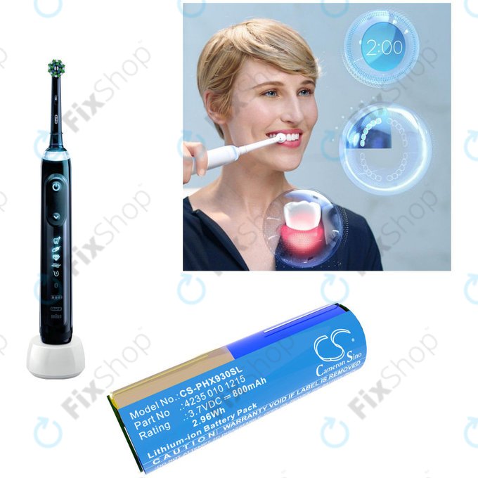 Baterie pentru Oral-B Genius X, Smart 6000, Philips Diamondclean, Easyclean, 800mAh, Li-Ion, 3.7V, 4235 010 13068, HQ