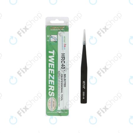 Vetus ESD-16 - Pensetă metalică antistatică cu vârf ascuțit (128mm)