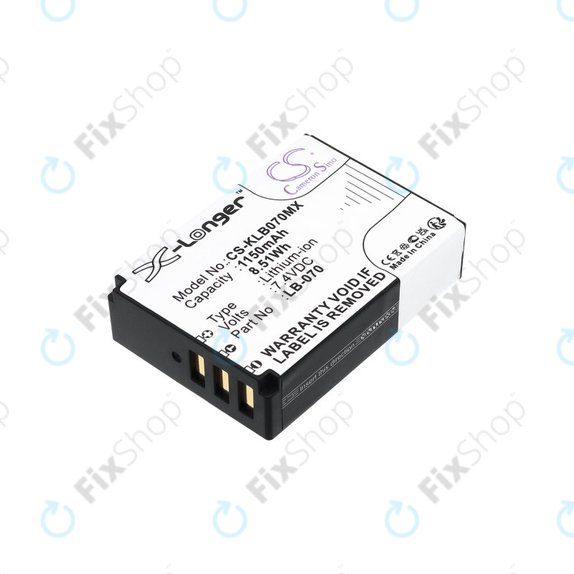 Baterie pentru Kodak PIXPRO S1, AZ651, AZ652, AZ901, 1150mAh, Li-Ion, 7.4V, LB-070, HQ