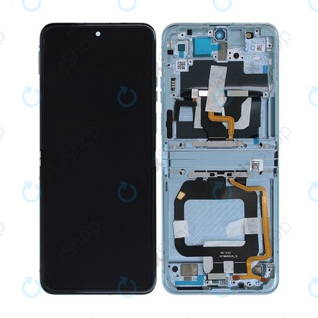 Motorola Razr 40 Ultra - Ecran LCD + Sticlă Tactilă + Ramă (Glacier Blue) - 5D68C22597 Genuine Service Pack
