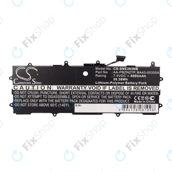 Baterie pentru Samsung Chromebook Series 3, 4080mAh, Li-Pol, 7.5V, AA-PBZN2TP, HQ