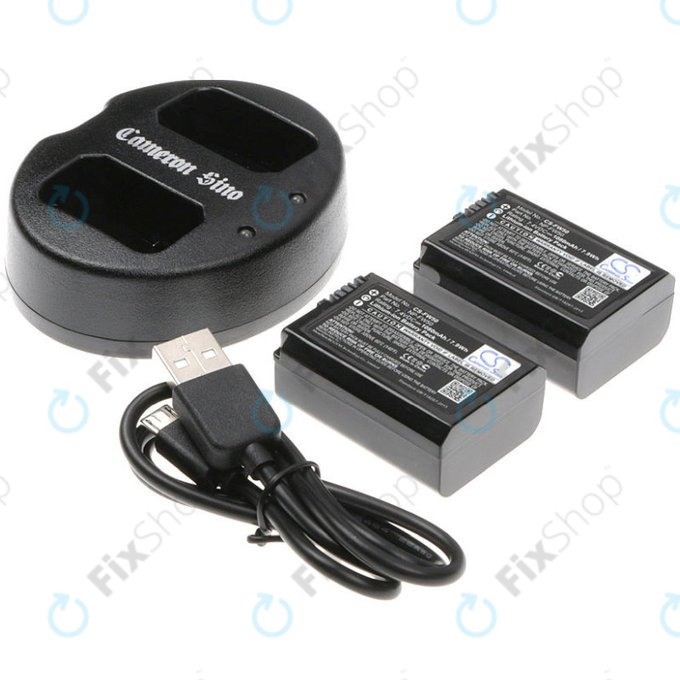 2 baterii cu încărcător pentruSony NEX-5, Alpha 7, NEX-7, 1030mAh, Li-Ion, 7.4V, NP-FW50, HQ