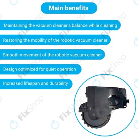 Xiaomi Dreame F9, Mi Robot Vacuum Mop (Mijia 1C), 2 Pro+ (Mijia 1T) - Roată cu Motor (Stânga) (Negru)