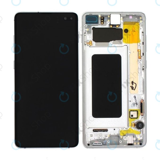 Samsung Galaxy S10 Plus G975F - Ecran LCD + Sticlă Tactilă + Ramă (Prism White) - GH82-18849B, GH82-18834G, GH82-18849G, GH82-18834B Genuine Service Pack