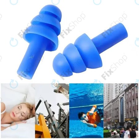 Dopuri moi din silicon pentru urechi, albastre, pereche