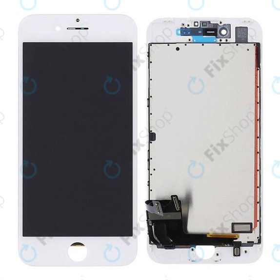 Ecran pentru iPhone 7, White, Sticlă tactilă cu ramă, Refurbished