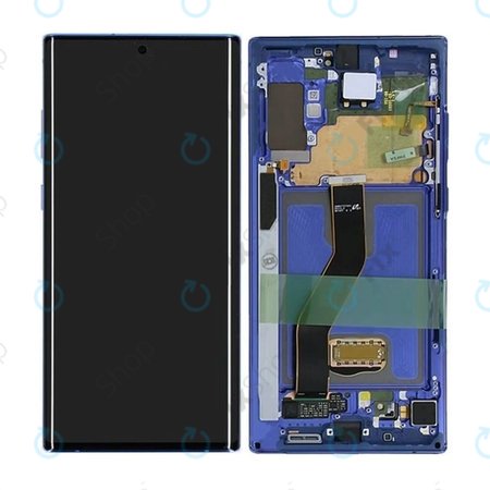 Samsung Galaxy Note 10 Plus N975F - Ecran LCD + Sticlă Tactilă + Ramă (Aurora Blue) - GH82-20838D, GH82-20900D Genuine Service Pack