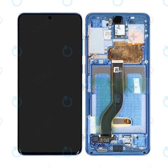 Samsung Galaxy S20 Plus G985F - Ecran LCD + Sticlă Tactilă + Ramă (Aura Blue) - GH82-22134H, GH82-22145H Genuine Service Pack