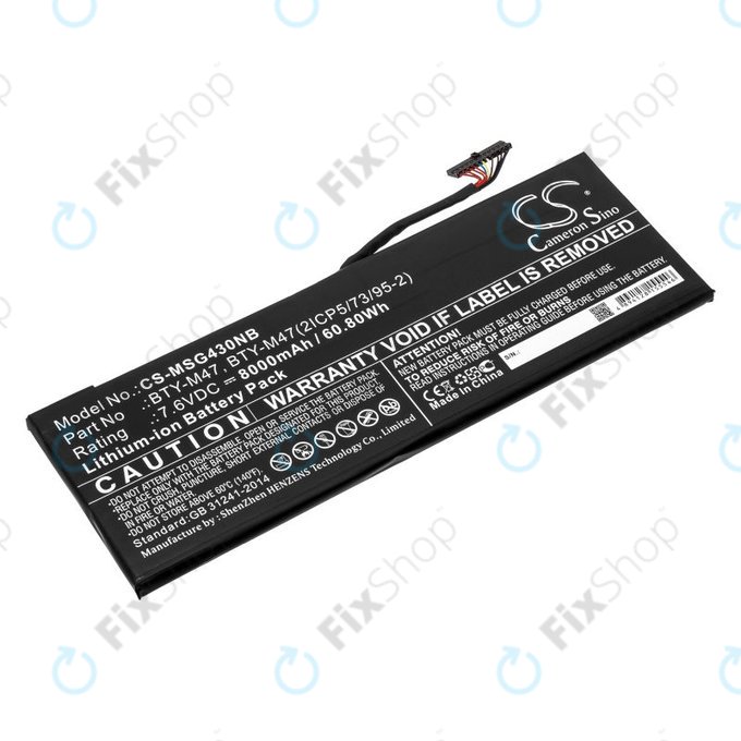 Baterie pentru MSI GS40, GS43, MS14, 8000mAh, Li-Ion, 7.6V, BTY-M47, HQ