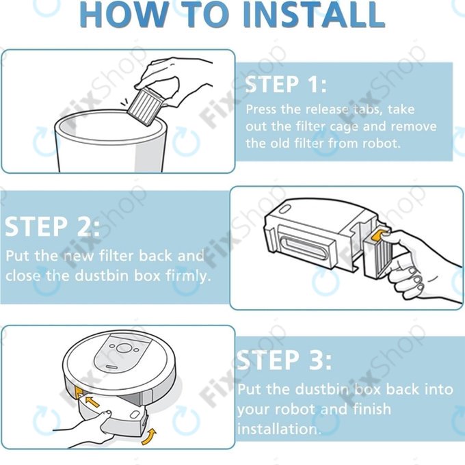 iRobot Roomba e-series, i-series, j-series - Filtru HEPA (3buc)