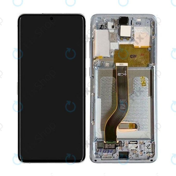 Samsung Galaxy S20 Plus G985F - Ecran LCD + Sticlă Tactilă + Ramă (Cloud White) - GH82-22134B, GH82-22145B Genuine Service Pack