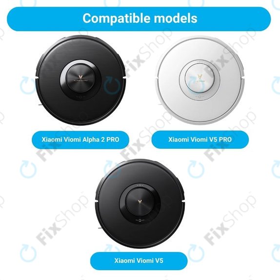 Set de piese de schimb pentru Xiaomi Viomi Alpha 2 PRO, V5 PRO, V5 (1x Perie principală, 2x Filtre, 2x Perii laterale)