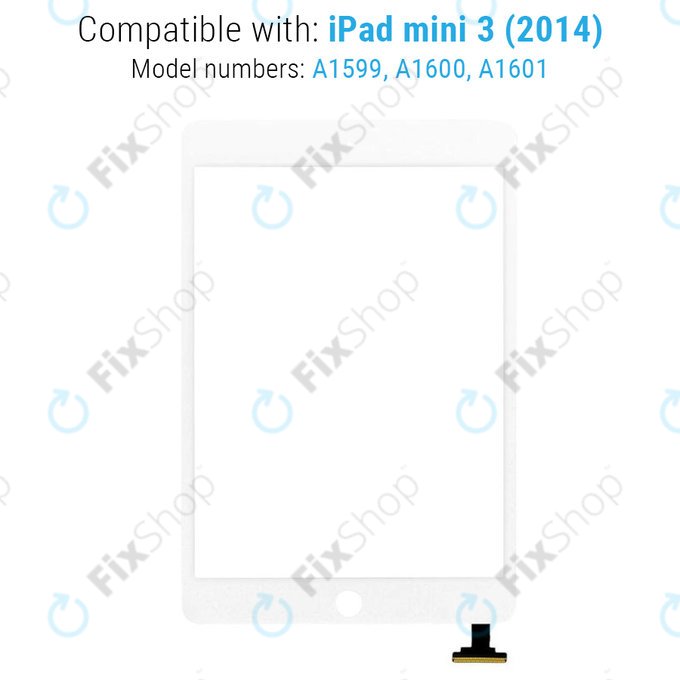 Apple iPad Mini 3 - Sticlă Tactilă + IC Conector (White)
