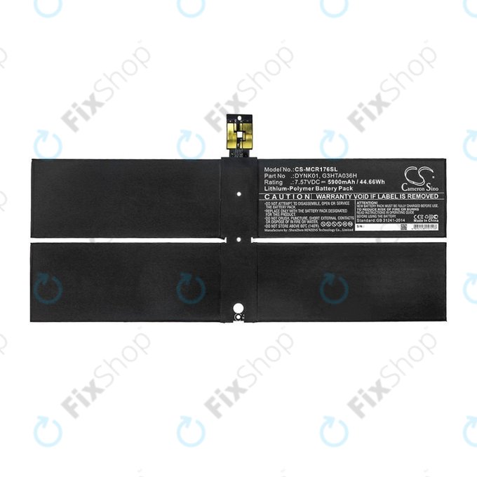 Baterie pentru Microsoft Surface 1769, Microsoft Surface 1782, 5900mAh, Li-Pol, 7.57V, DYNK01, HQ
