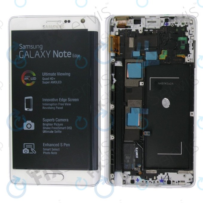 Samsung Galaxy Note Edge N915FY - Ecran LCD + Sticlă Tactilă + Ramă (White) - GH97-16636B Genuine Service Pack