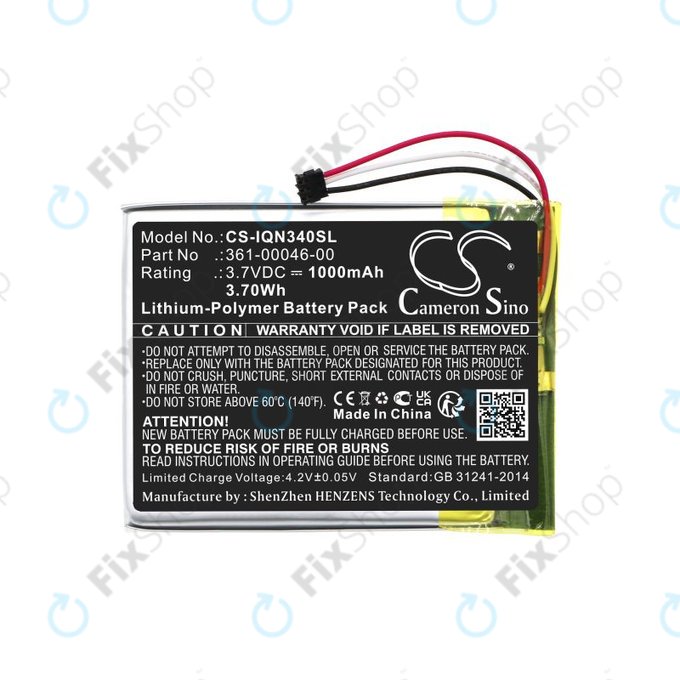 Baterie pentru Garmin Dash Cam 20, Nuvi 3400, 1000mAh, Li-Pol, 3.7V, 361-00046-00, HQ