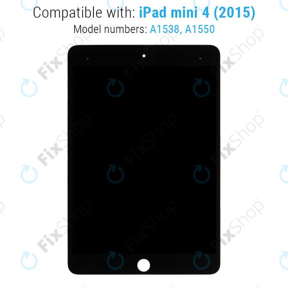 Ecran LCD pentru iPad Mini 4, Black, Sticlă Tactilă fără ramă
