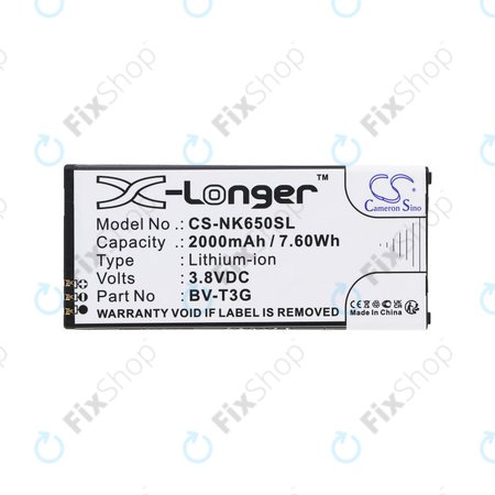 Baterie pentru Nokia Lumia 650, 2000mAh, Li-Ion, 3.8V, BV-T3G, HQ