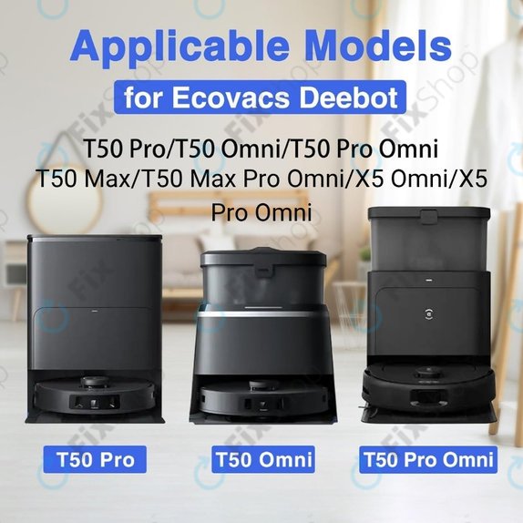 Mop, 2 buc. pentru Ecovacs Deebot T50 Omni, T50 Pro Omni, T50 Max, T50 Max Pro Omni, T30c, T30c Omni, X5 Omni, X5 Pro Omni