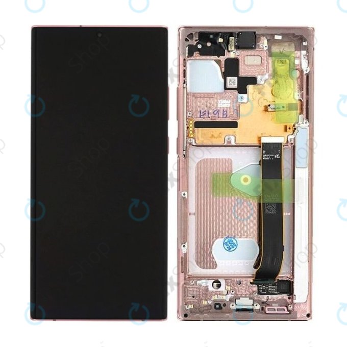Samsung Galaxy Note 20 Ultra N986B - Ecran LCD + Sticlă Tactilă + Ramă (Mystic Bronze) - GH82-23596D, GH82-23511D, GH82-23621D, GH82-23622D, GH82-23597D, GH82-31459D Genuine Service Pack