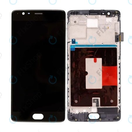 OnePlus 3, 3T - Ecran LCD + Sticlă Tactilă + Ramă (Black) TFT