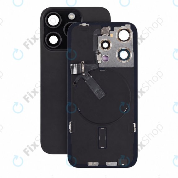 Sticlă carcasă spate pentru iPhone 15 Pro, Black Titanium, Pulled A