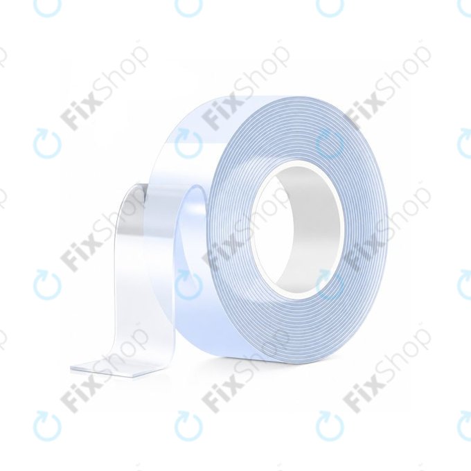Bandă adezivă dublu-față impermeabilă, 20mm x 5m x 2mm, transparentă