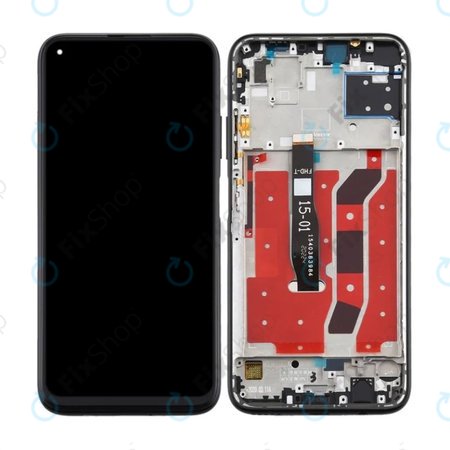 Huawei P40 Lite - Ecran LCD + Sticlă Tactilă + Ramă (Midnight Black) TFT