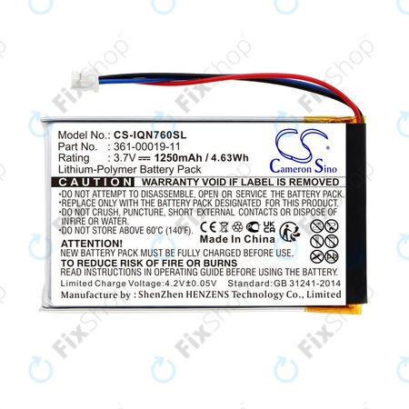 Baterie pentru Garmin Nüvi 700, 710, 760, 765, Nuvi 3590, 1250mAh, Li-Pol, 3.7V, 361-00019-11, HQ