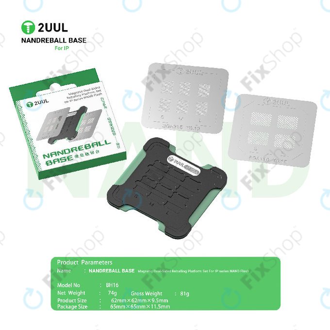 Bază magnetică cu două fețe pentru reballing NAND, 2UUL BH16