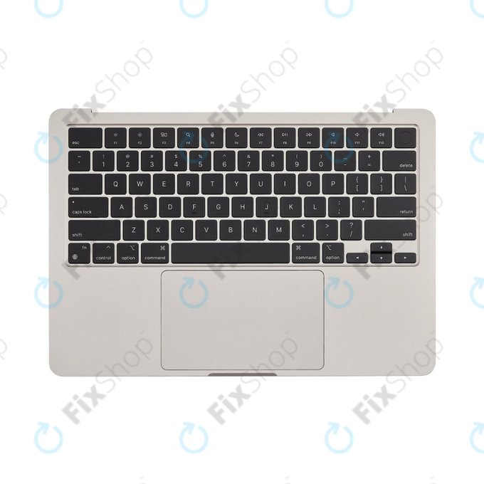Ramă superioară tastatură pentru MacBook Air 13", A3113 (2024), cu tastatură US și baterie, Starlight, 661-40229, Genuine Apple