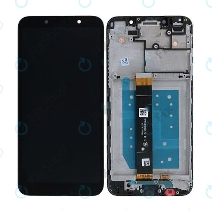 Motorola Moto E6 Play - Ecran LCD + Sticlă tactilă + Ramă (Steel Black) - 5D68C15720 Genuine Service Pack