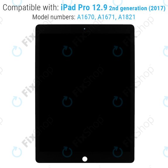 Ecran LCD pentru iPad Pro 12.9" (2nd Gen 2017), Black, Sticlă Tactilă și IC Board cuout Frame, Refurbished
