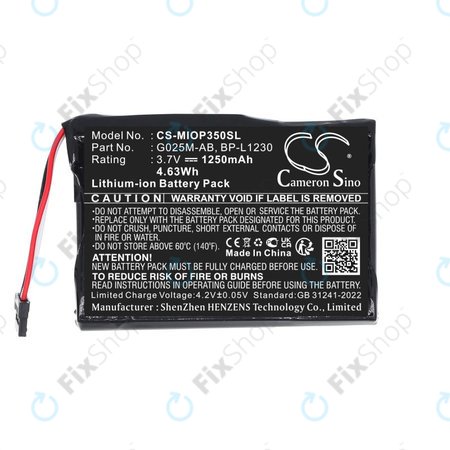 Baterie pentru Mitac Mio P350, P550, 1250mAh, Li-Ion, 3.7V, BL-LP1230, HQ