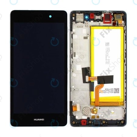 Huawei P8 Lite ALE-L21 - Ecran LCD + Sticlă Tactilă + Ramă + Baterie (Black) - 02350KCW, 02350KCC, 02350KCB, 02350JVD Genuine Service Pack