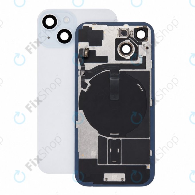 Sticlă carcasă spate pentru iPhone 15, Blue, Pulled A