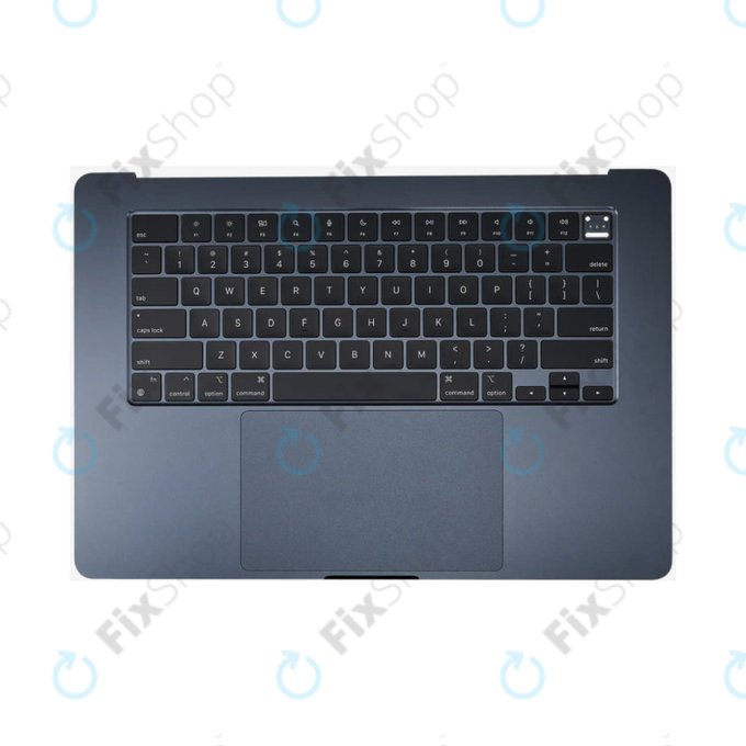 Ramă superioară tastatură pentru MacBook Air 15", A3114 (2024), cu tastatură US și baterie, Midnight, 661-40269, Genuine Apple