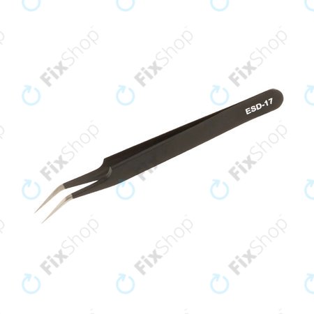 Vetus ESD-17 - Pensetă Metalică Antistatică cu Vârf îndoit (115mm)