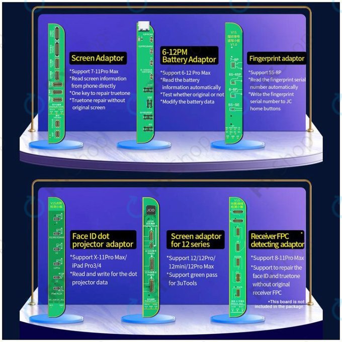 JC V1SE Programmer + LCD, Battery, Fingerprint, Face ID & 12-series Boards (iPhone 7 - 12 Pro Max)