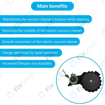 Xiaomi Robot Vacuum X10, Dreame Z10 Pro, L10 Plus, D10 Plus - Roată cu Motor (Stânga) (Negru)