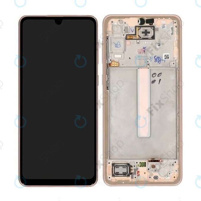 Samsung Galaxy A33 5G A336B - Ecran LCD + Sticlă Tactilă + Ramă (Awesome Peach) - GH82-28143D, GH82-28144D Genuine Service Pack