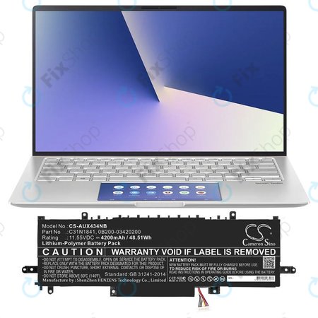 Baterie pentru Asus ZenBook 14, Flip 14, 4200mAh, Li-Pol, 11.55V, C31N1841, HQ