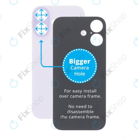 Apple iPhone 17 - Sticlă Carcasă Spate cu Orificiu Mărit pentru Cameră (Lavender)