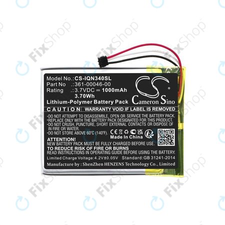 Baterie pentru Garmin Dash Cam 20, Nuvi 3400, 1000mAh, Li-Pol, 3.7V, 361-00046-00, HQ